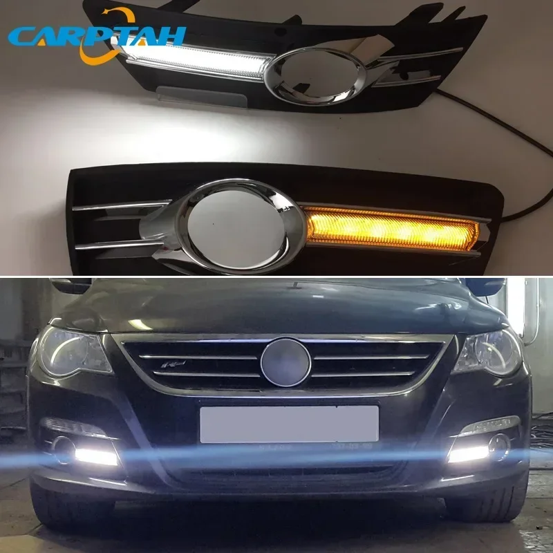 

Car LED Daytime Running Lights DRL For Volkswagen VW Passat CC 2009 2010 2011 2012 Turn Signal Daylihgts Day Driving Headlamp