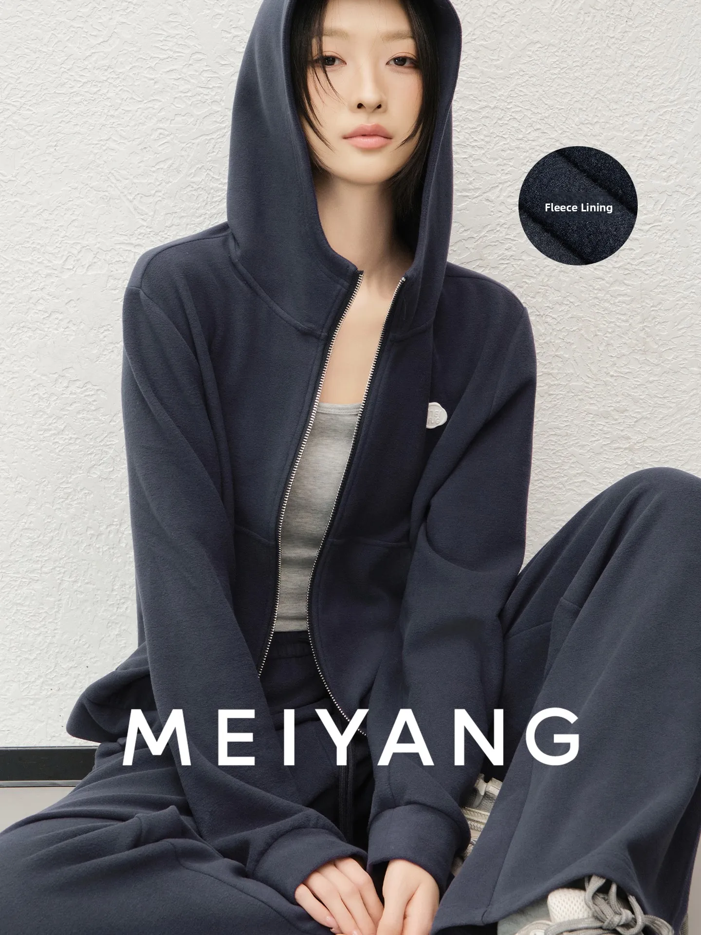 

MeiYang Cloud Velvet Fce Casual Wear Women's Faion Set Thiened Polyester Fiber High Waist Pants Zipper Hoodie Autumn W...