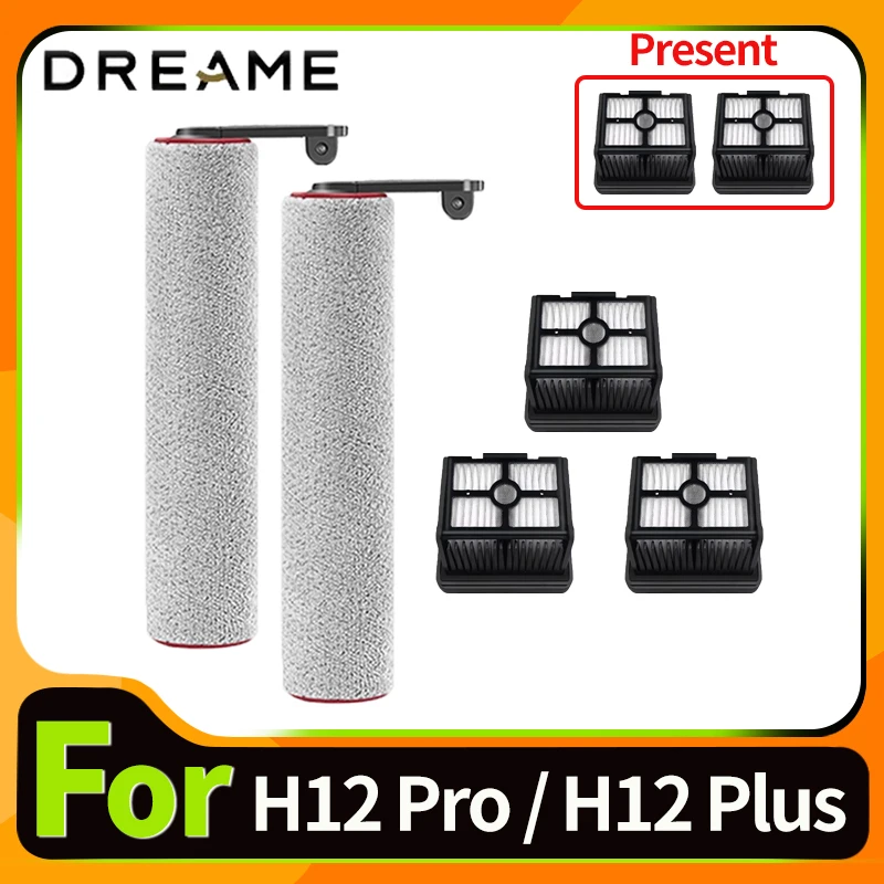 Accessoires pour aspirateur sec et humide Dreame H12 Pro / H12 Dual / H12 Plus, rouleau de brosse souple, filtre HEPA, pièce de rechange