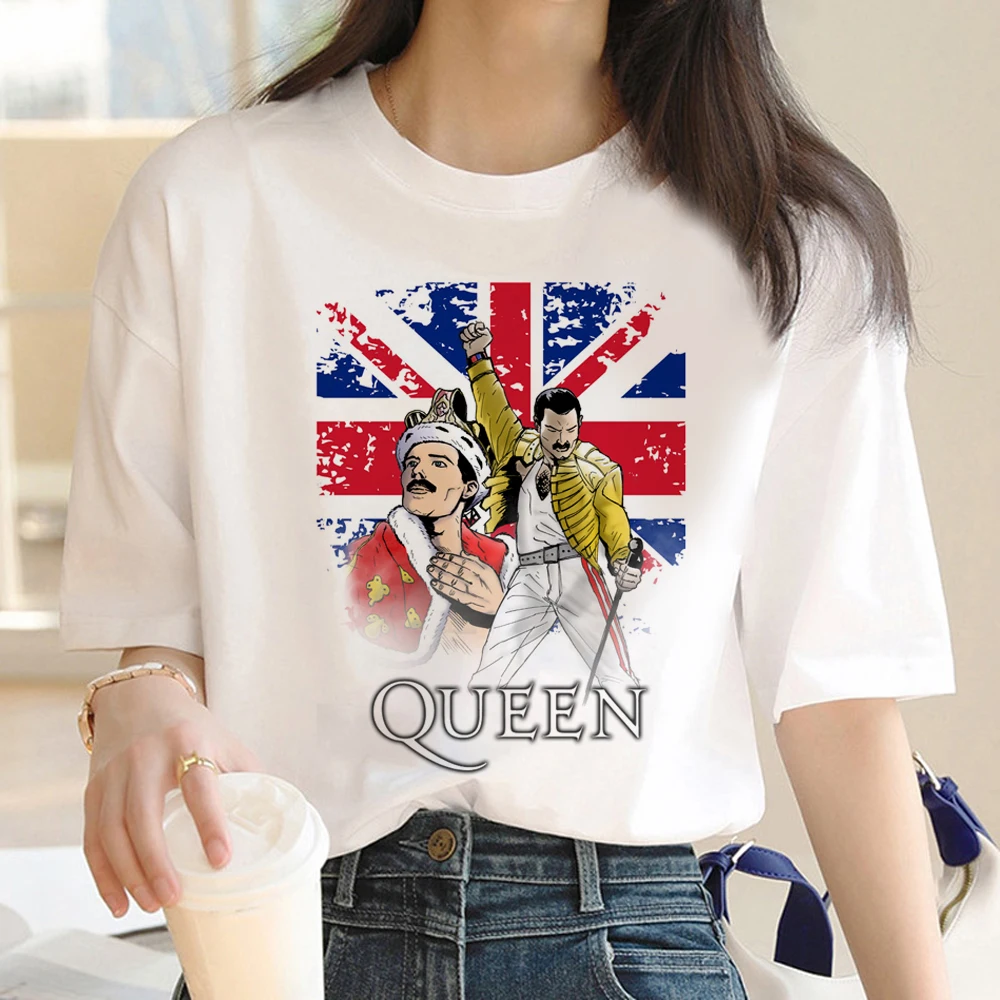 Freddie Mercury Mecury The Queen Band Tshirt Clothing Male Manga Vintage Funny 2022 Japanese T Shirt T-shirt Vintage