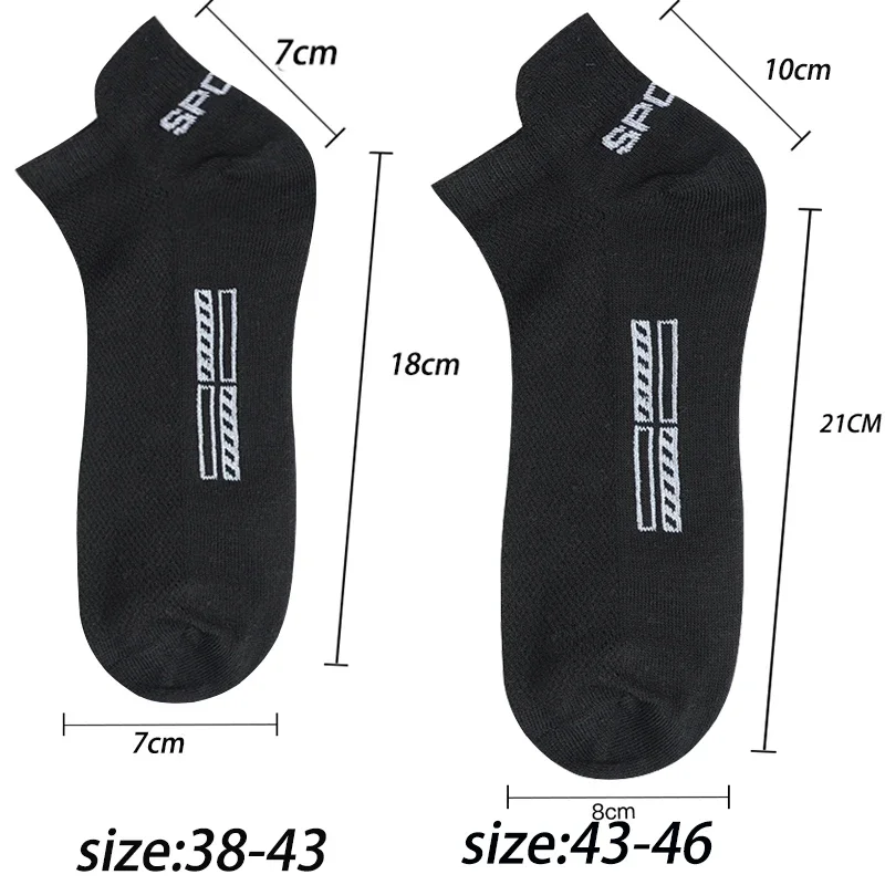 5 Pairs High Quality Men Ankle Socks Breathable Cotton Sports Socks Mesh Casual Athletic Summer Thin Cut Short Sokken Size 38-46