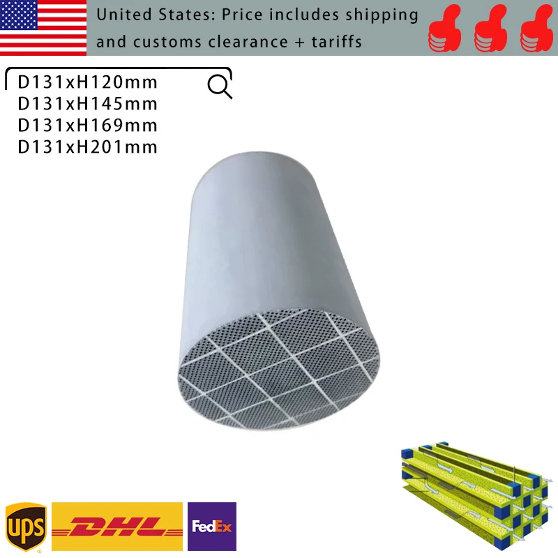 131x201mm Silicon carbide Honeycomb core 200cpsi remove black smoke filter high quantity Diesel filter DPF clean