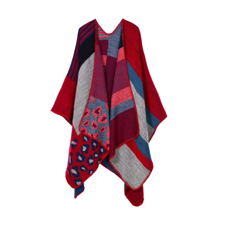 Châle de voyage en cachemire pour femme, ponchos épais, capes Everak, fourche de style national européen, automne, hiver