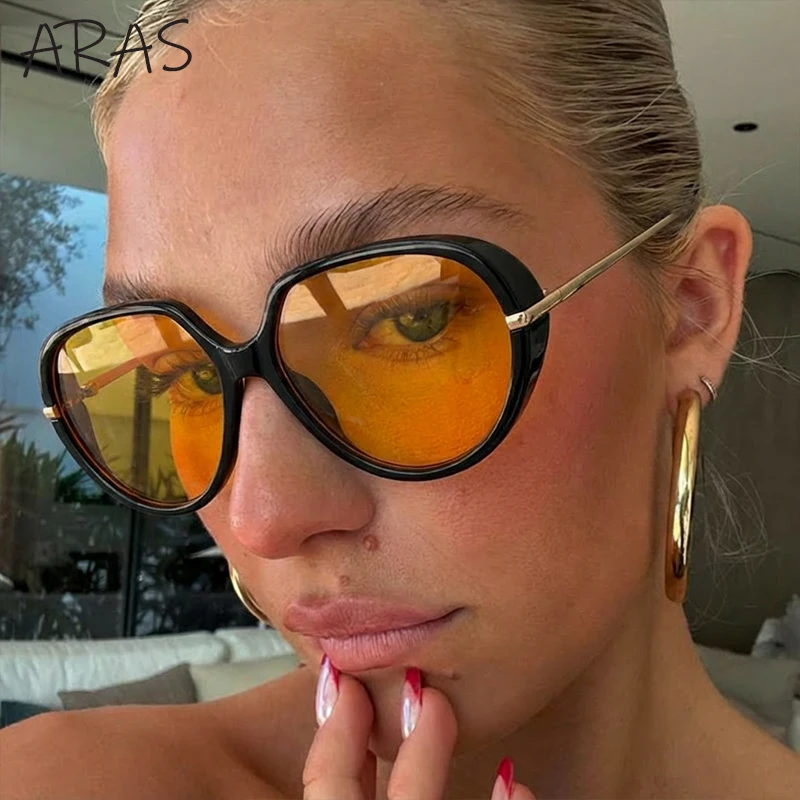 

Vintage Punk Oval Pilot Sunglasses Women Big 2025 Luxury Brand Oversized Metal Frame Sun Glasses For Lady Trendy Outdoor Shades