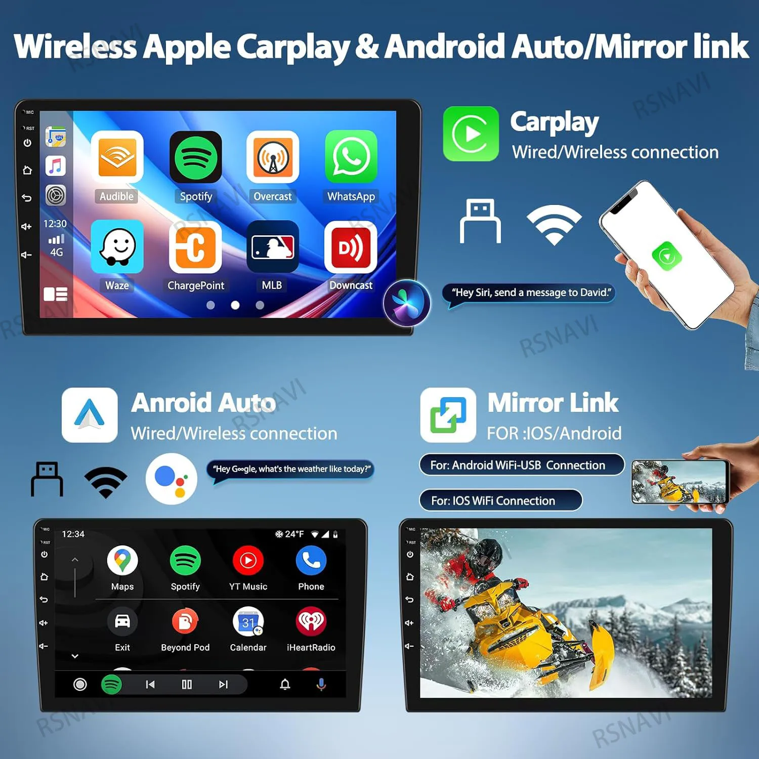 Android 14 Autoradio Per Toyota RAV4 Rav 4 2013 2014 2015 - 2019 Carplay Auto GPS di Navigazione DSP 360 Macchina Fotografica 2 Din Video Stereo