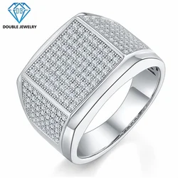 Double Jewelry Top selling Hip Hop moissanite diamond ring luxury wedding rings for Men S925 steriing silver Men's ring jewelry