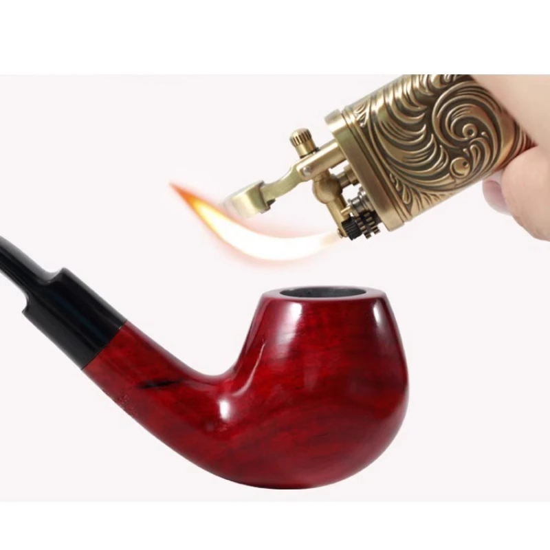 JIFENG-Metal Gas Pipe Lighter Vintage Tobacco Lighter with Rod Zinc Alloy Material Isqueiro Gadgets Gift High-end Luxury