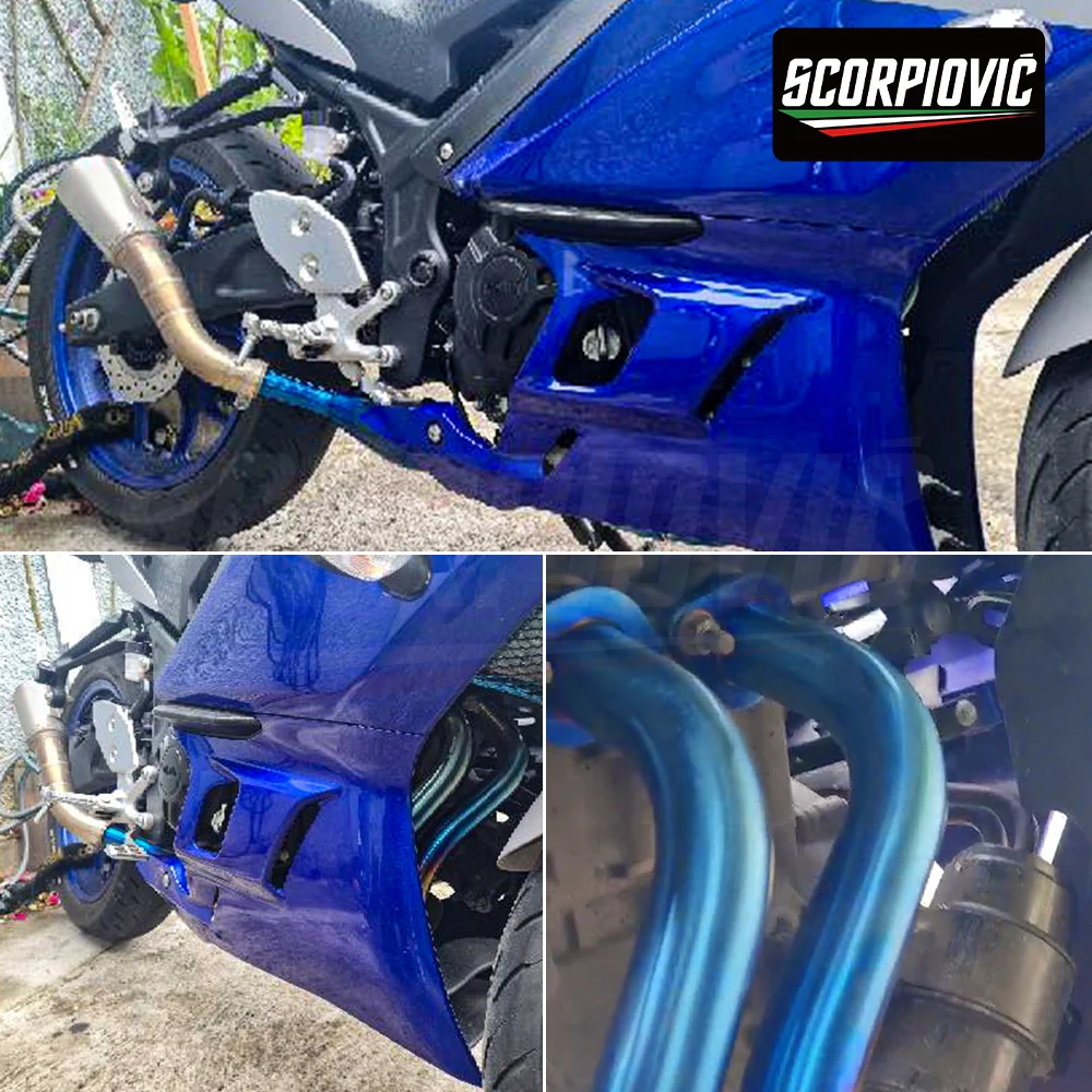 

FOR YZF R3 YZF-R3 MT03 R25 2015-2022 Exhaust Front Link Pipe Muffler System, Original Manifold Connection