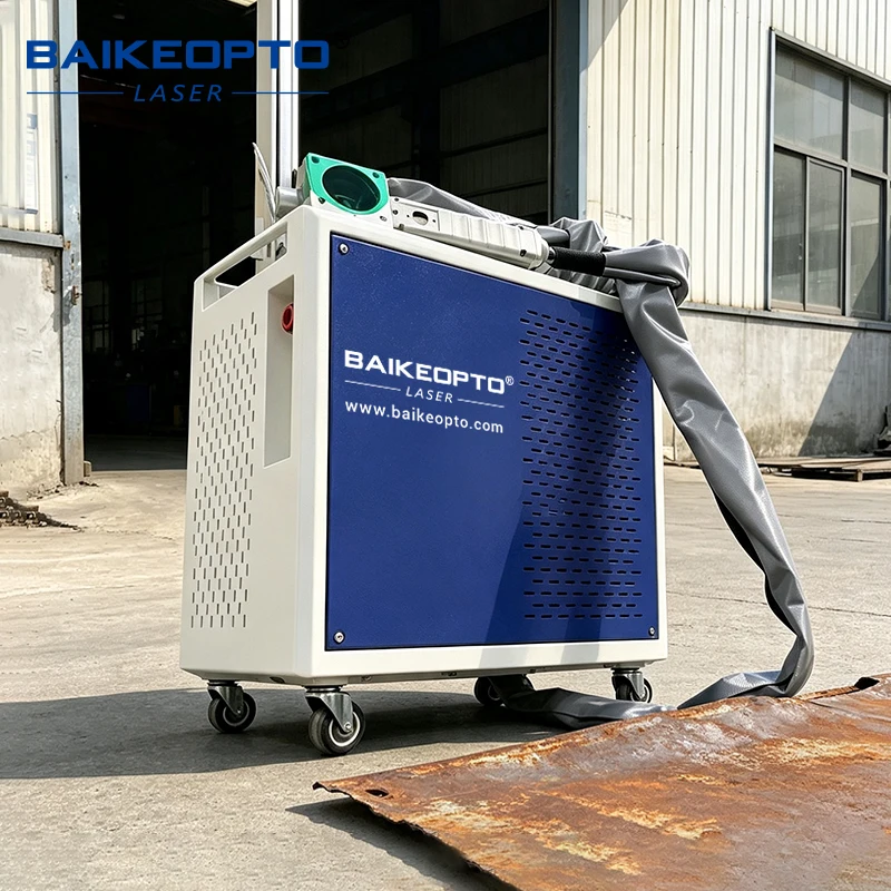 Portable laser cleaning machine, handheld pulse type, alternative to sandblasting, non-destructive cleaning