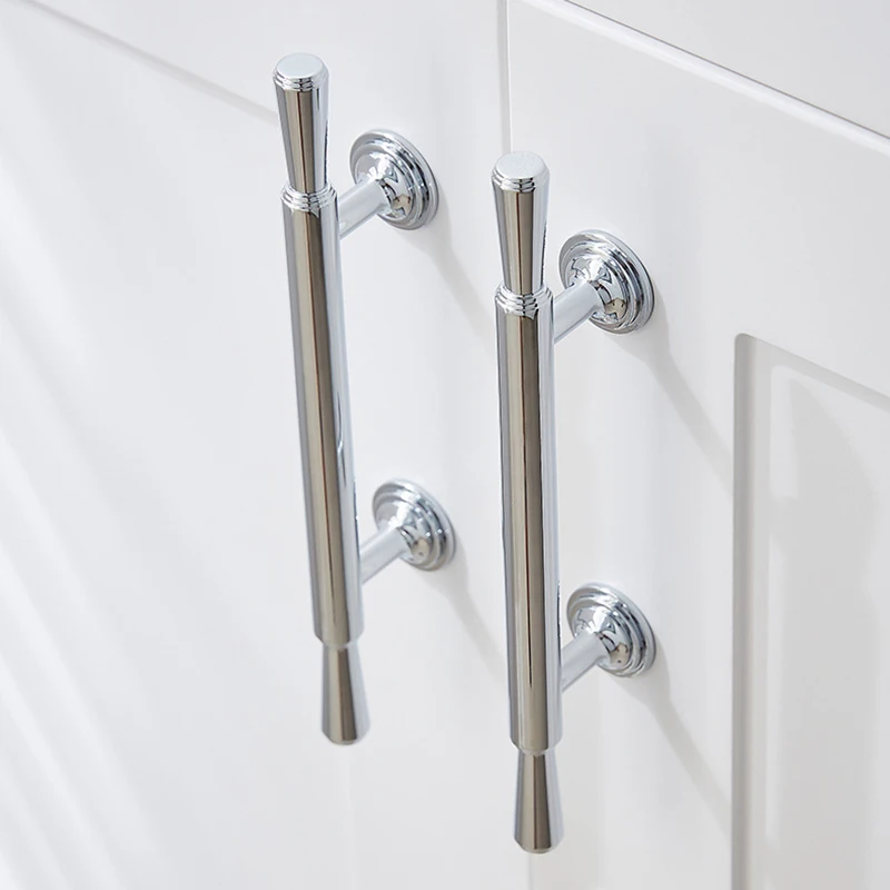 フランス 10 個ソリッド真鍮クローム家具取手ハンドル引き出しノブ食器棚ワードローブクローゼットドレッサーワインキャビネット取手ノブ