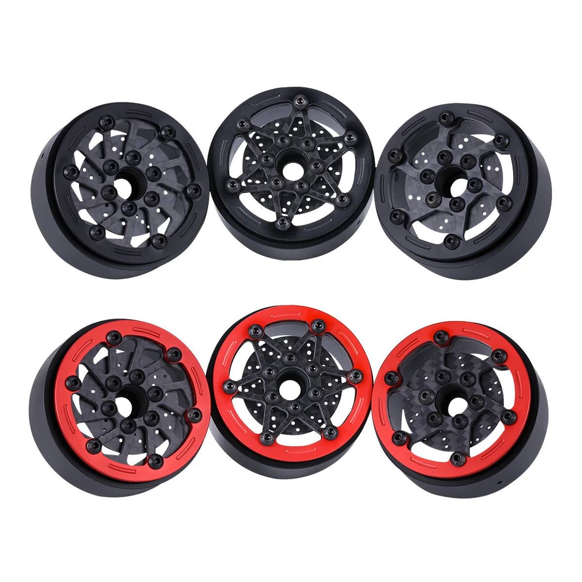 Offset -3.5mm 1.9 inch Carbon Fiber Beadlock Wheel Hub Rim for 1/10 RC Crawler SCX10 TRX4 VS4-10 RC4WD