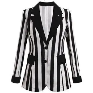 

Ladies' Slim Fit Striped Suit Jacket Polyester Fiber Long Sleeve Short Length Commute Business Casual Fashion Spring Season