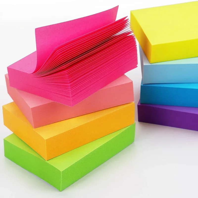 Auto Sticky Notes Pad, 1.5x2 Polegadas, Postado, Planejador, Memo Stickies, Estudante, Escritório, Escrita, Papelaria, 100 Sheets