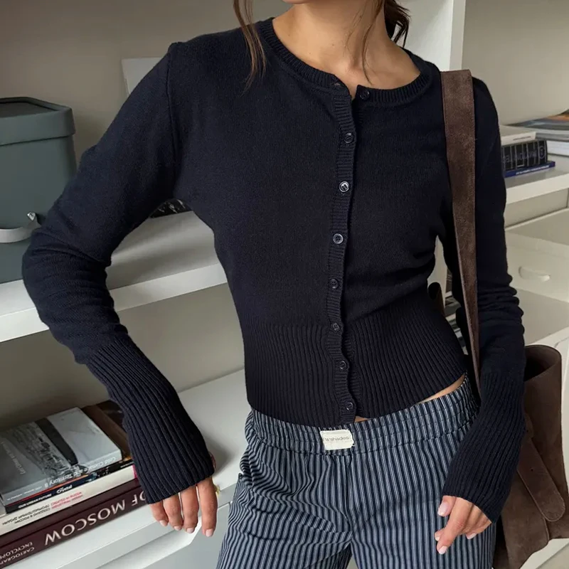 2026 Frühling Strickjacke für Damen, Einreihiger Lässiger Pullover, Damen-Strickjacke, Oberbekleidung, Sweater