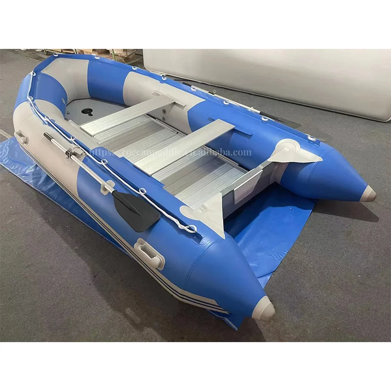 3m 4m PVC/ Orca Hypalon Material Folding Inflatable Fishing Boat With Aluminum Floor Inflatable Rubber Boat
