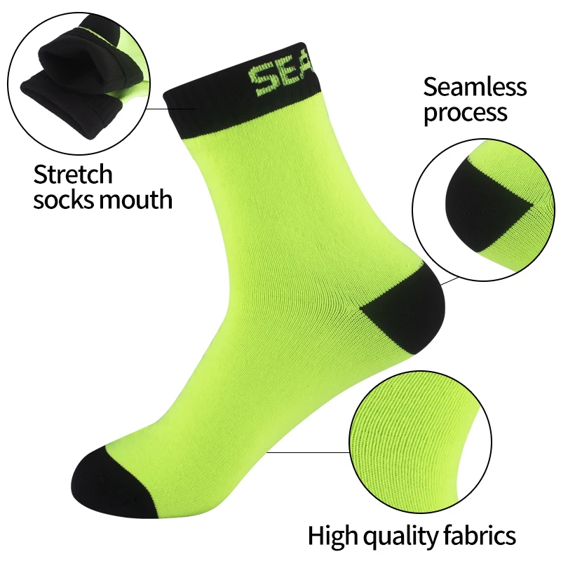 SEALSHELL Waterproof Socks，Hiking Fishing Cycling Skiing Wading Camping Winter Warm Sport Socks for Men and Women