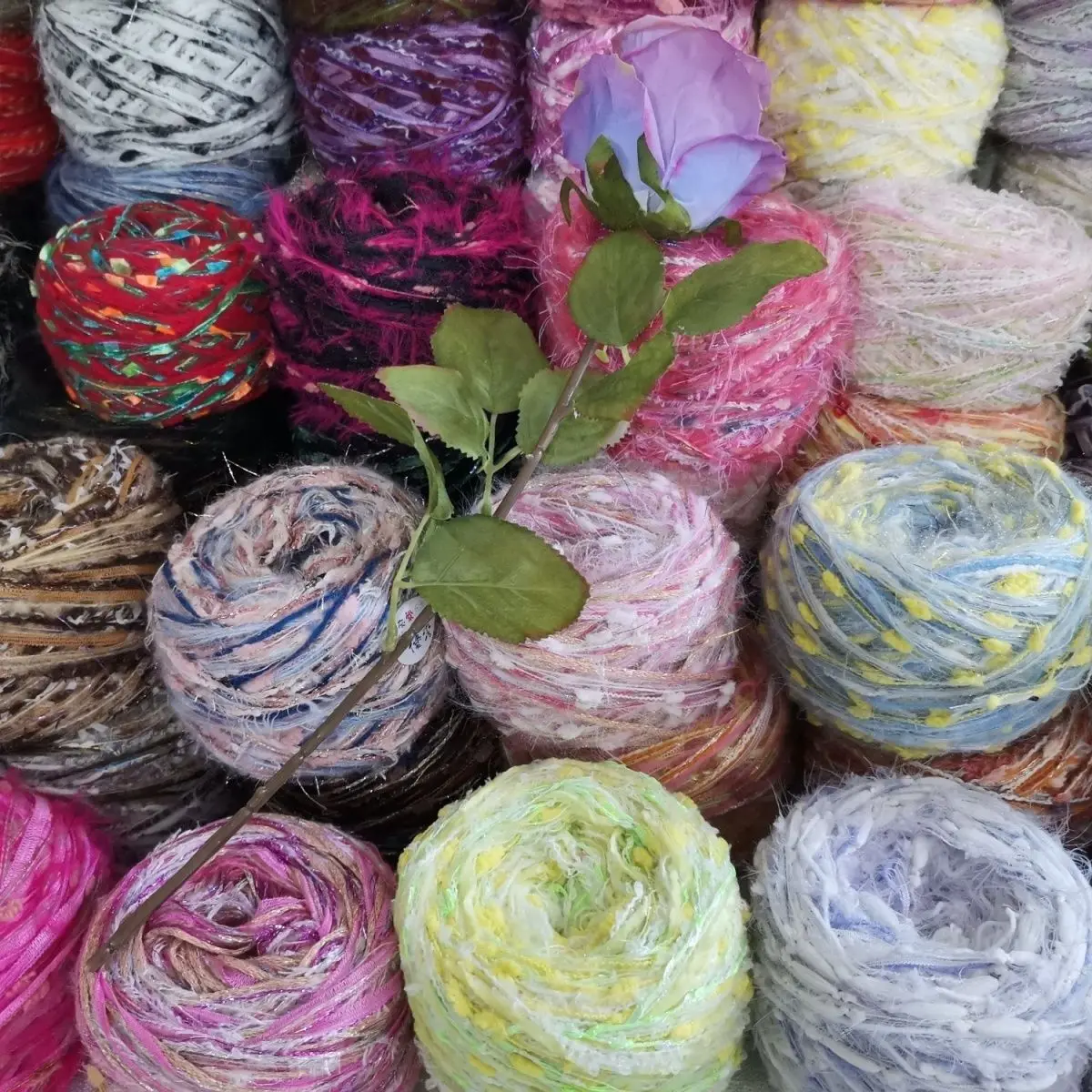 

600g Special Mixed Thread, Handmade Mixed Thread for Scarves, DIY Bags, and Xiaoxiang Hand Woven Hat Fancy Thread