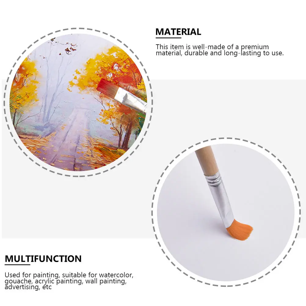 

12Pcs Oil Painting Brush Set Nylon Hair Wood Handle for Kids Beginners Watercolor Gouache Acrylic Drawing Brush Art Paintbrushes