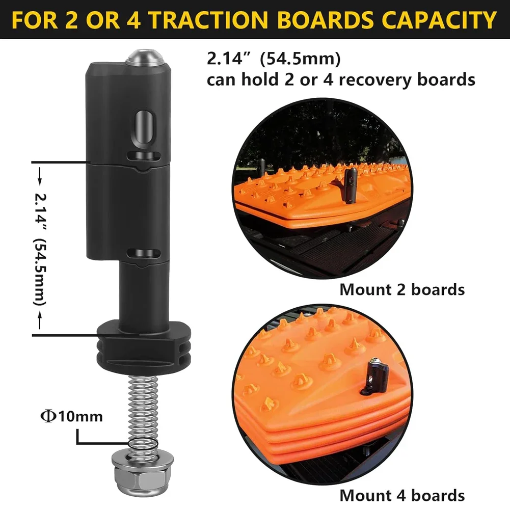 4Pcs/Set Safety Mounting Pins Set Theft-proof Traction Boards Mounting Pins Kit for MaxTrax MKII Recovery/Traction Boards