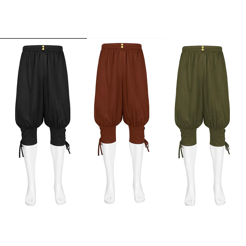 

Viking Adult Men Medieval Pirate Short Pants Thin Celtic Costume Loose Leggings Viking Navigator Leg Bandage Trouser