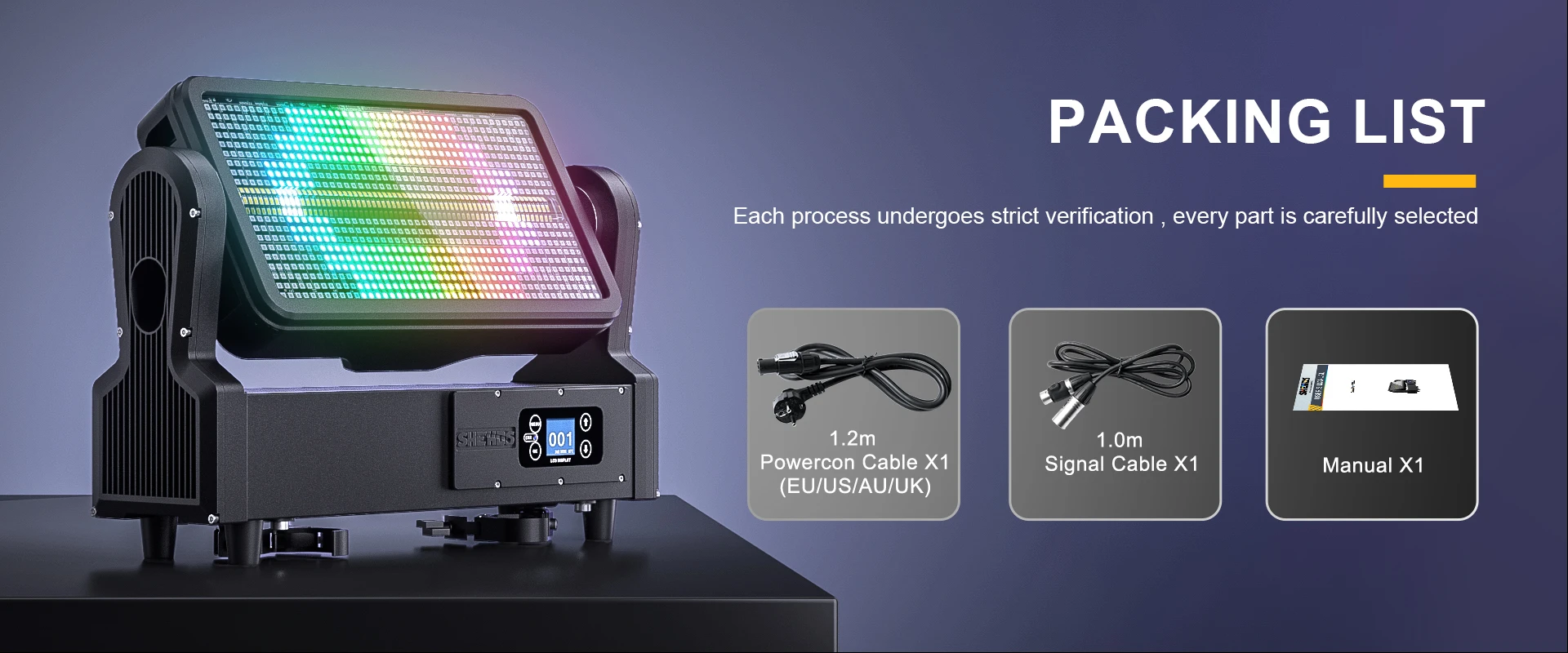 SHEHDS Wasserdichtes 1000W Stroboskoplicht IP65 Wash Moving Head Flash Wash RGB-Licht für DJ Disco Outdoor Party Musikfestival – Detail 15