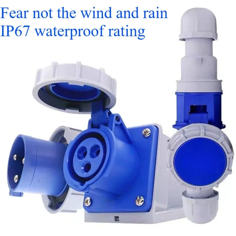 IP67Waterproof Industrial Apparatus Reverse Plug16A32A3Pole 4Pole 5Pin Wall Mount Plug  Wiring Harness Connector