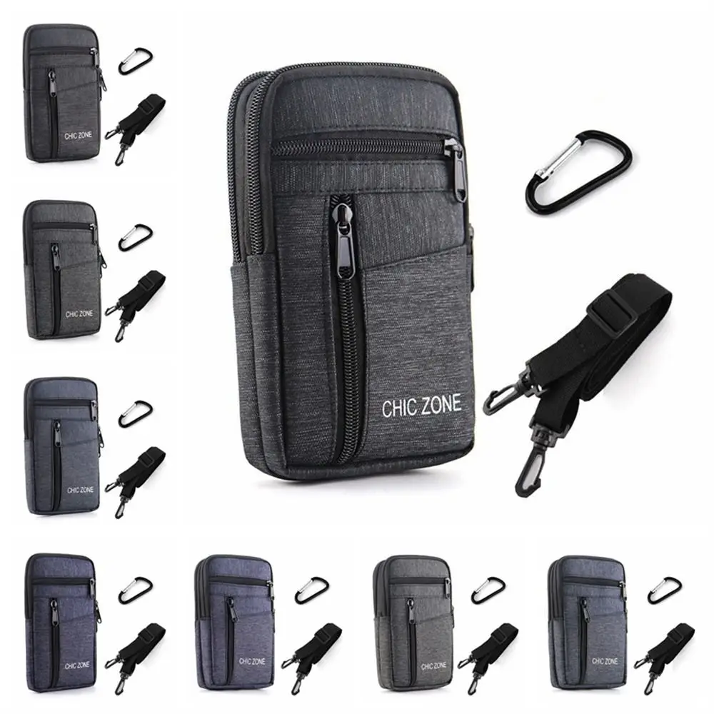 Bolsa de telefone masculina à prova d'água com cinto, bolsa de cintura de telefone de camada dupla, leve, armazenamento de telefone ao ar livre