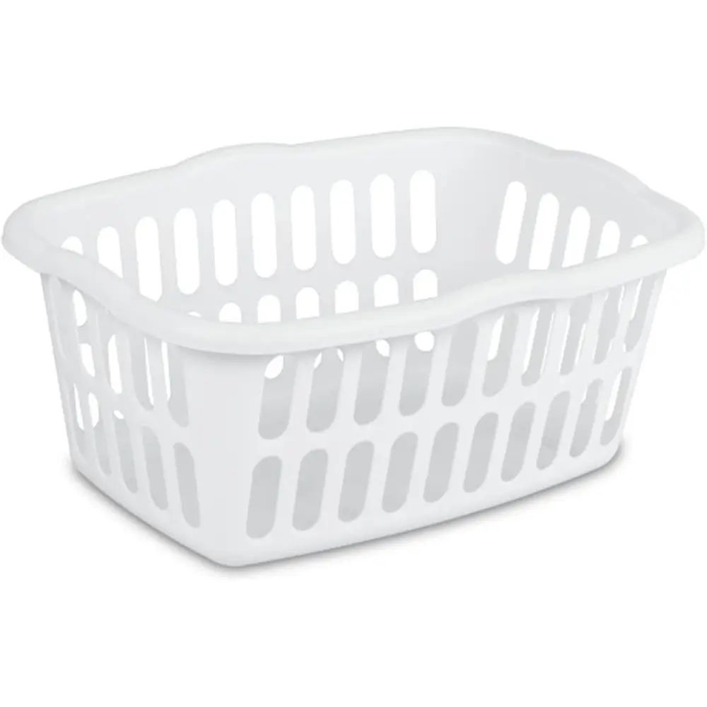 

12-Piece Plastic Laundry Basket Set, 1.5 Bushel Capacity, White - Ideal for Clothes Storage in Bedroom, Bath, and Closet