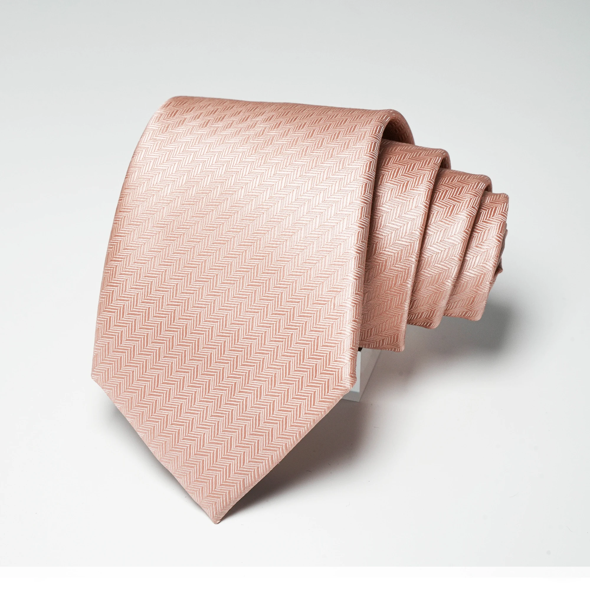 Luxuriöse einfarbige, bestickte Krawatte, 8 cm, hochwertige Seidenmischung, formelle Business-Anzug-Krawatte für Herren. – Detail 6