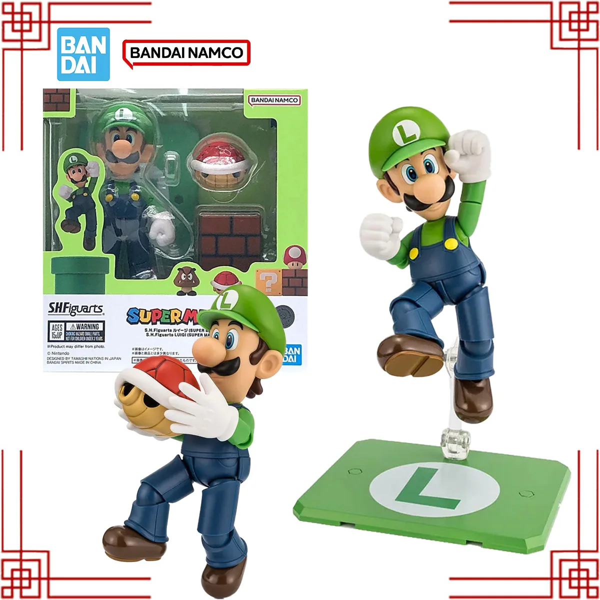 

Фигурки Bandai SHF Луиджи, аниме-фигурки Super Mario Bros, коллекционные модели с высокой степенью подвижности, наборы для сборки, игрушки для мальчиков, подарок