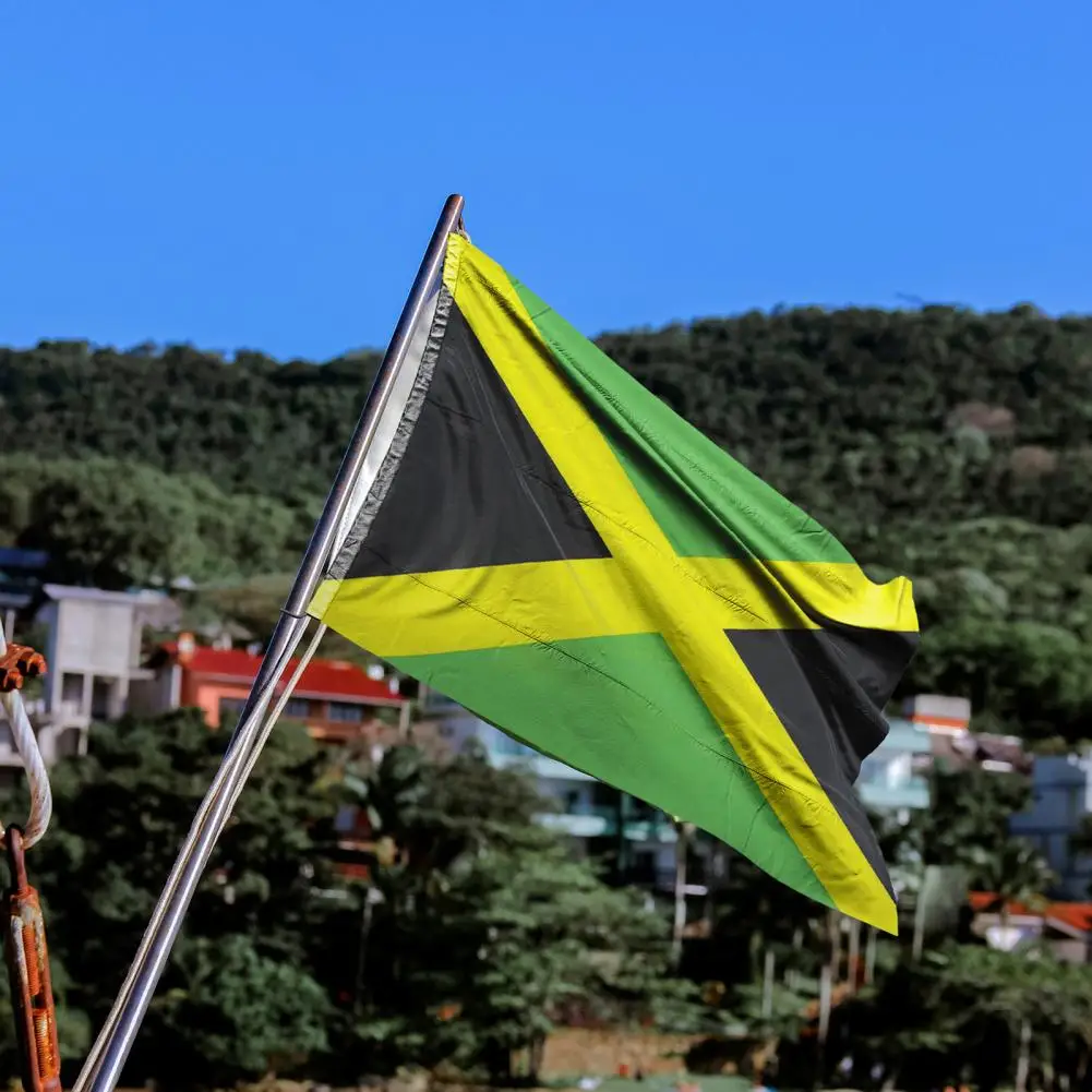 90x150CM Sun-resistant National Flag Fade Proof Jamaica Polyester Flag Double-sided Jamaica National Flag for Garden Decoration