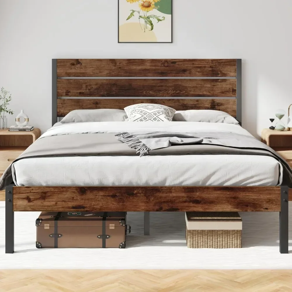 

Queen Bed Frame with Headboard and Footboard, with Under Bed Storage, All-Metal Support System, No Box Spring Needed, Easy