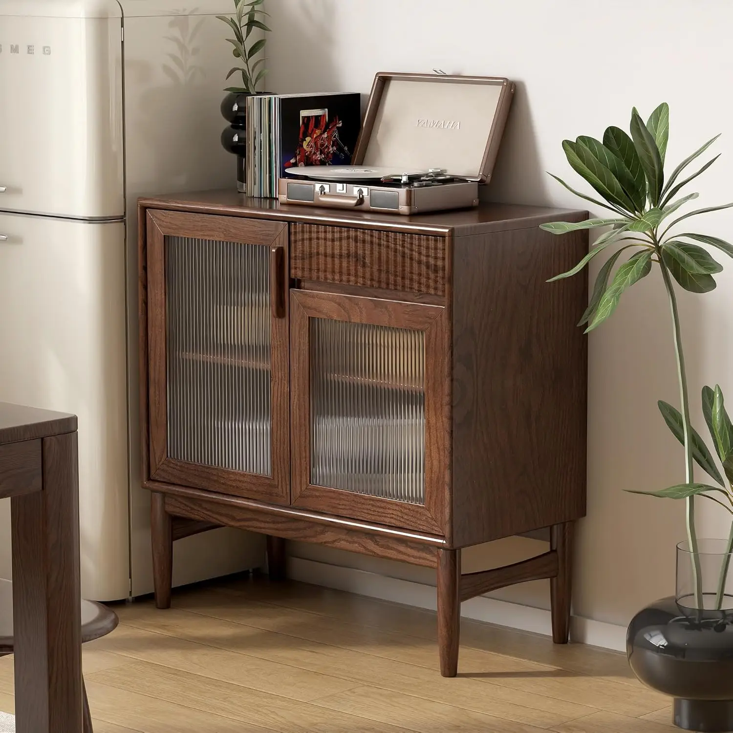 

Шкаф для хранения из 100% массива дерева с дверцами и полками, кухонный сервант для хранения вещей Шкаф-буфет с ящиком, витрина для