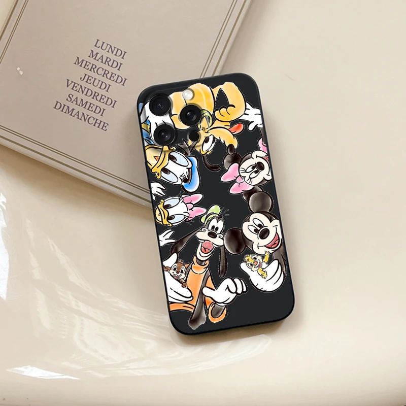 Disney Donald Daisy Duck Cute For iPhone 15 14 13 12 11 XS XR X 8 7 SE Pro Max Plus Mini Black Soft Phone Case