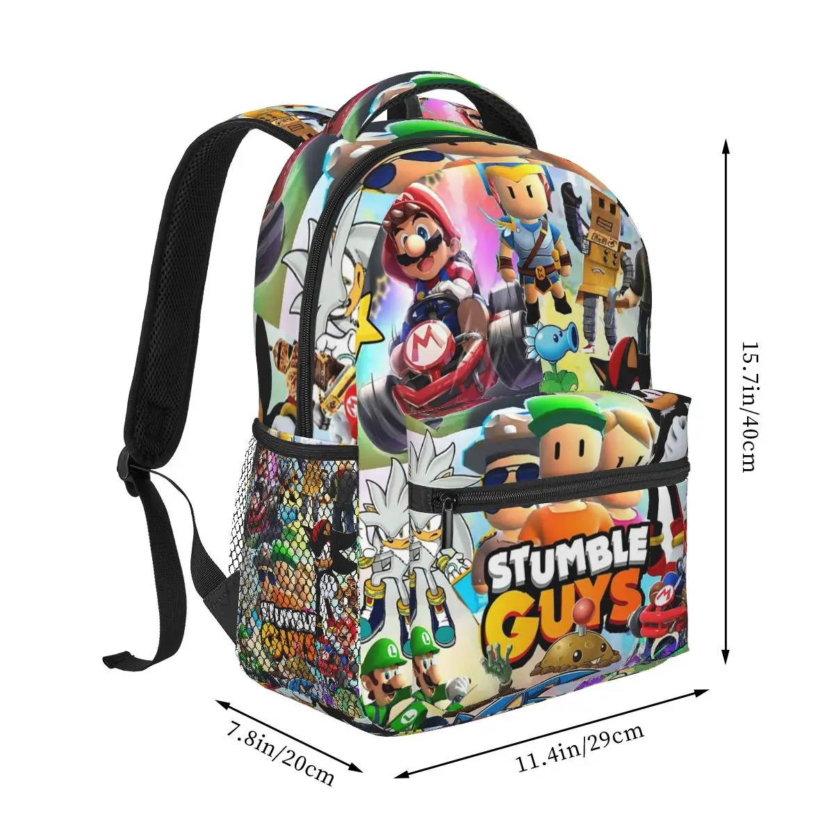 Basti Stumble Guys バックパックホットセールデイパック大容量子供ブックバッグスクールバッグショルダーバッグ男性女性のための