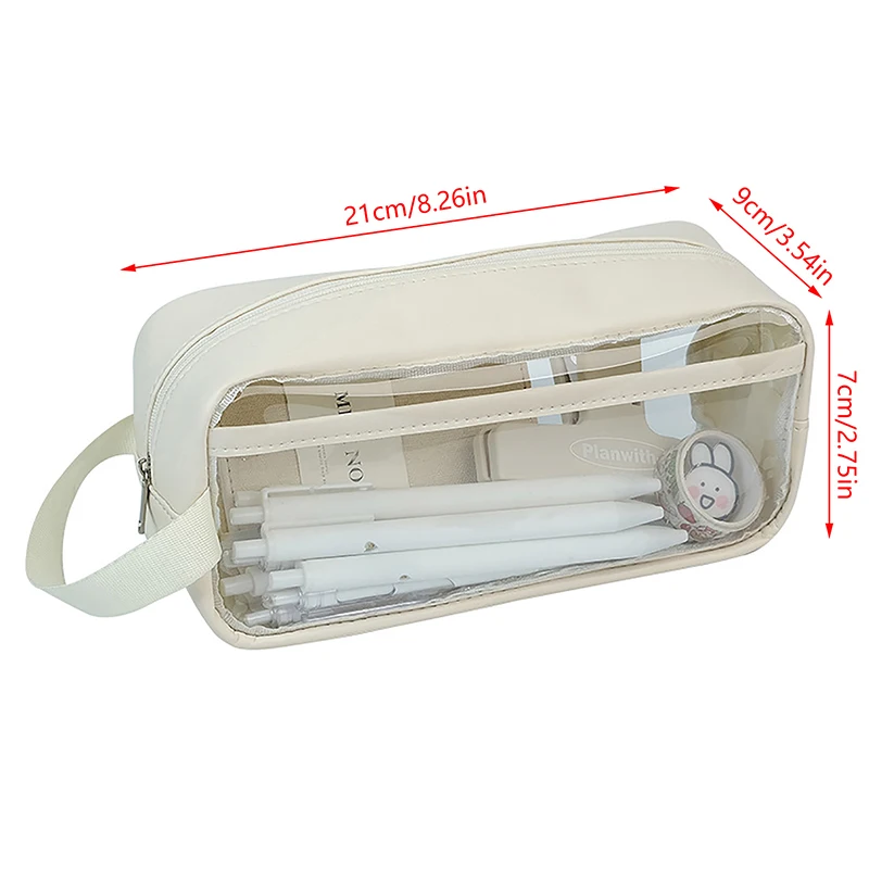 Große Kapazität Transparent Bleistift Fall Wasserdicht Schule Schreibwaren Halter Tragbare Kunst Liefert Lagerung INS Stil Stift Tasche