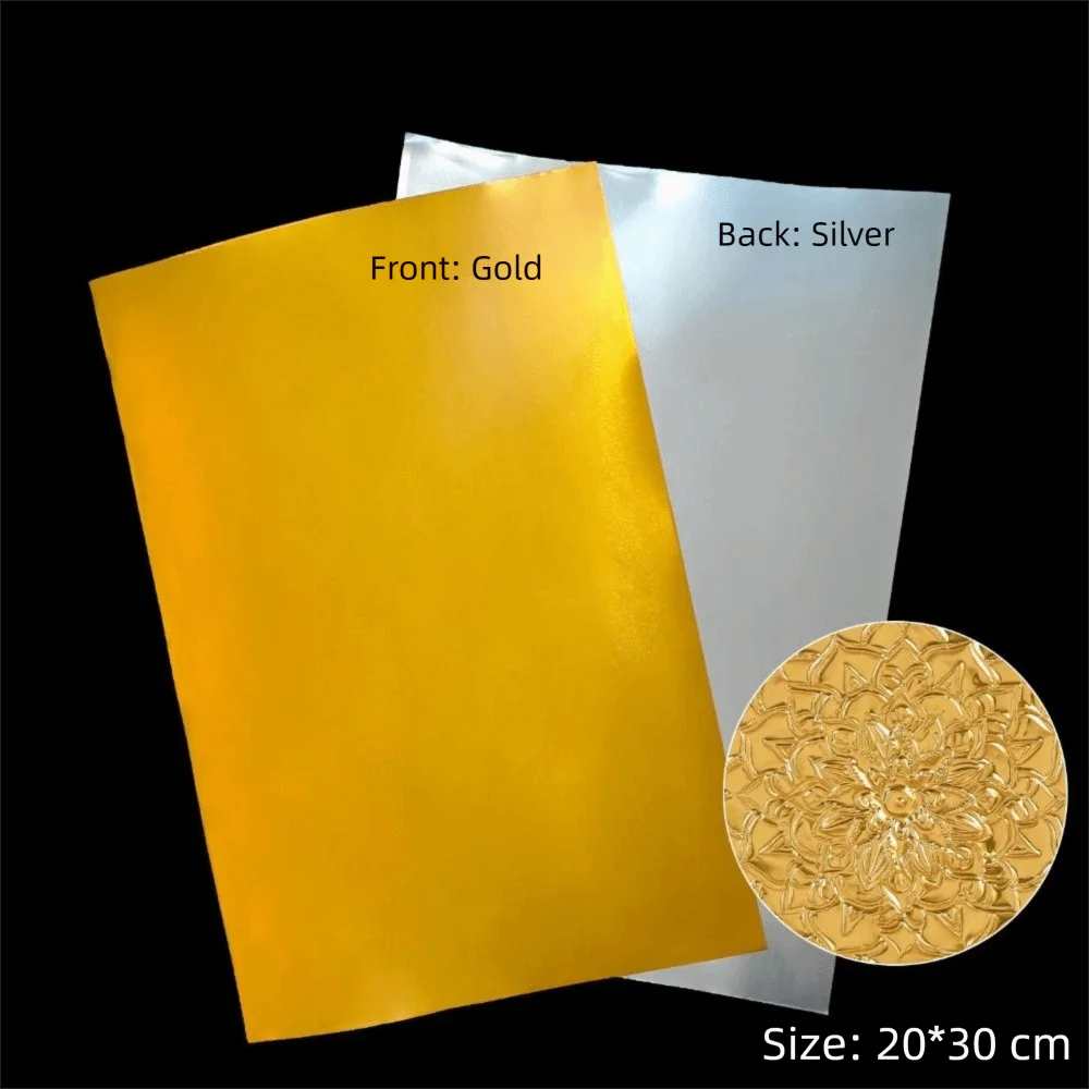 70 ميكرون سميكة النقش ورق الرسم الذهب احباط 20*30 سنتيمتر الألومنيوم احباط ورق فني اليدوية النقش احباط ورقة #5