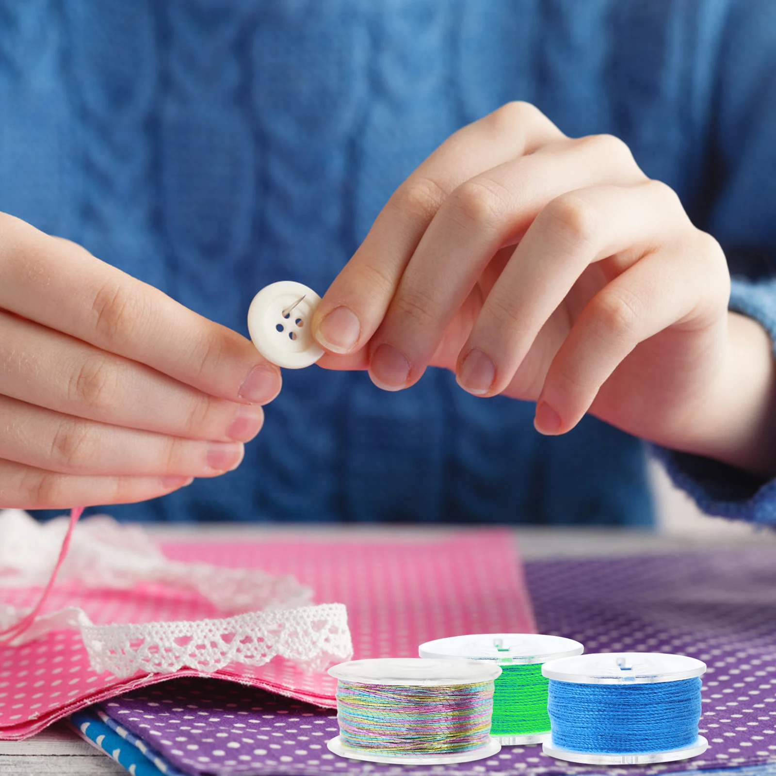

Colorful Sewing Thread Set For Craft Projects Strong Flexible Polyester Materials