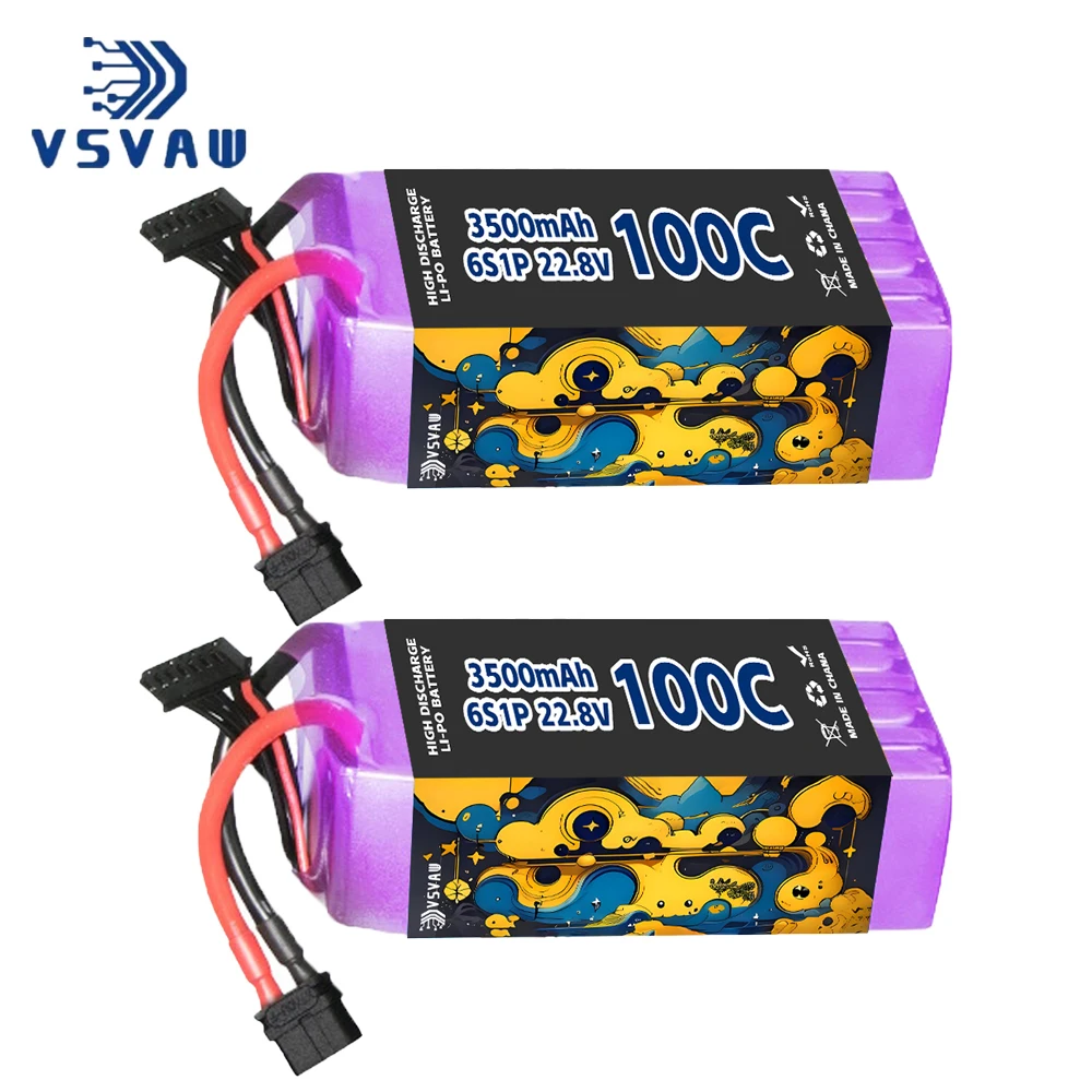 VSVAW 6S 22.8V 3500mAh 100C/200C HV Lipo Battery Remote Control Drone Model Ship Model Car Model FPV Lightweight Lithium Battery