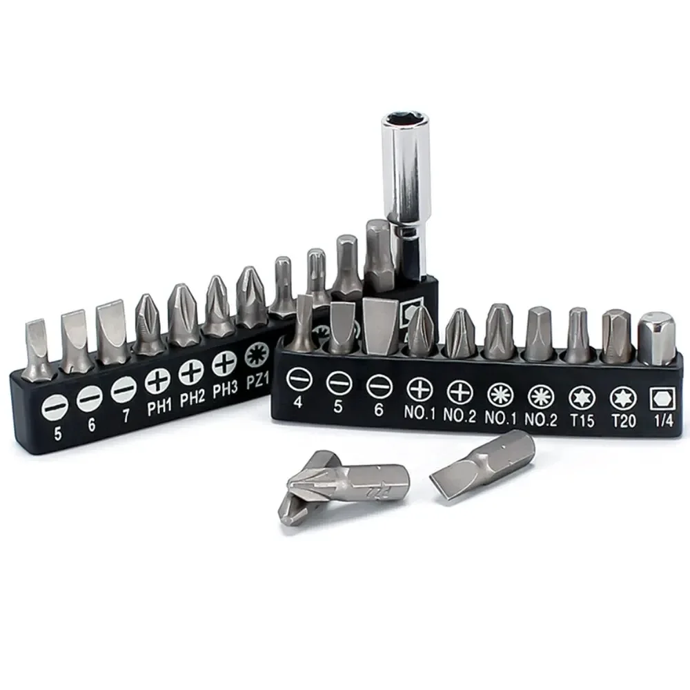 

12pc Black Adhesive Strip with Hexagonal Screwdriver 60mm Extension Rod Conversion Head Electric Tool Accessory Set Screwdrivers