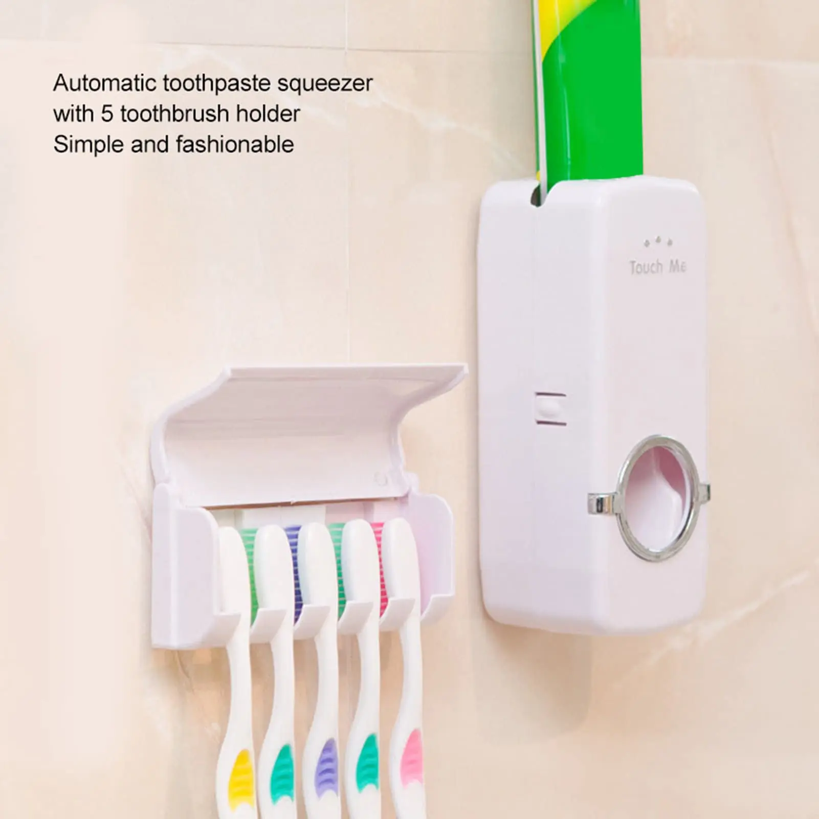 Hands Free Toothpaste Dispenser Automatic Toothpaste Squeezer with 5 Toothbrush Holds,No Power Required