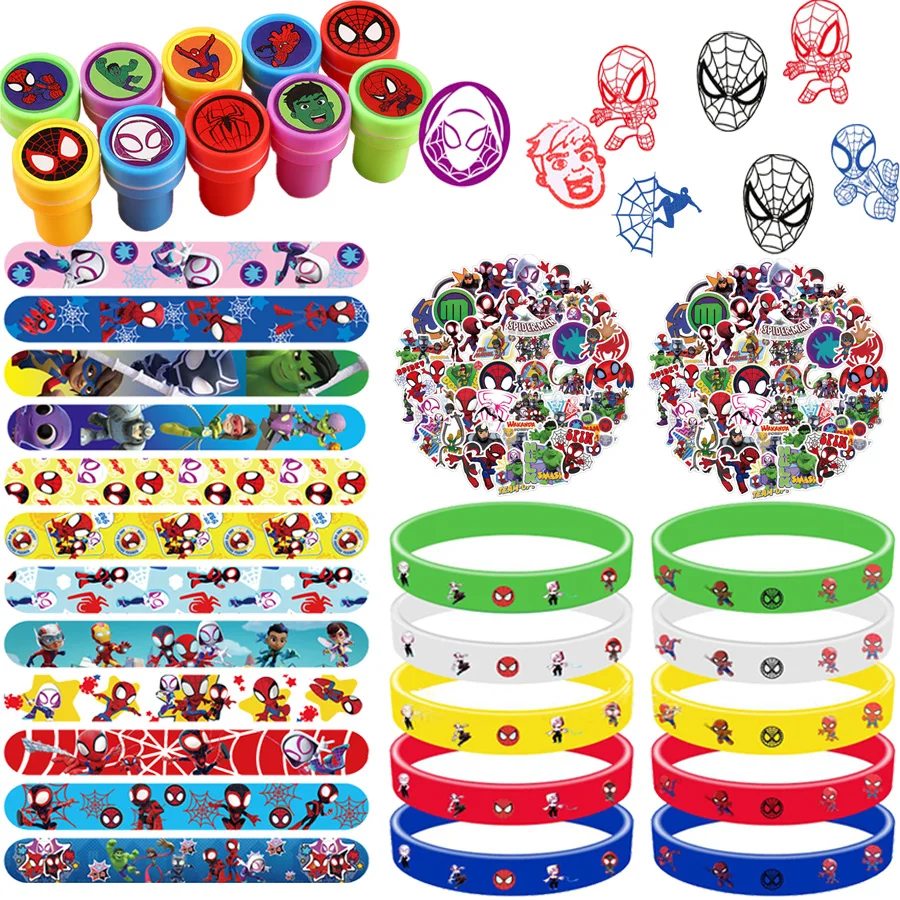 

Сувениры для вечеринки с Человеком-пауком, браслеты, значки, подарки на день рождения, печать, штампы для мальчиков и девочек, рождественские украшения с Человеком-пауком