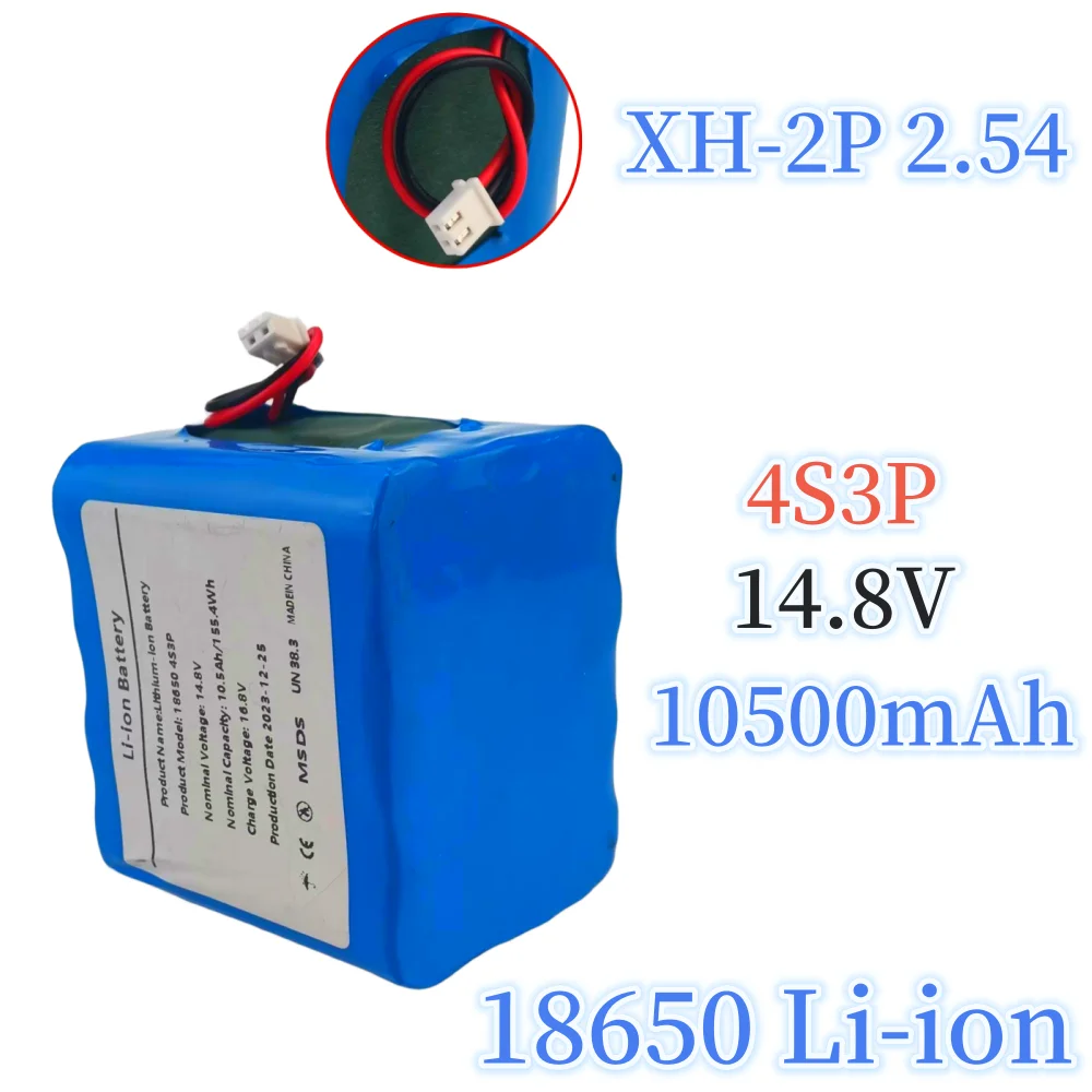 LEFEIYI 4S3P 14.8V 10.5Ah 18650 lithium-ion battery pack with 5A BMS, used for night fishing lights, heaters, mining lights, amp