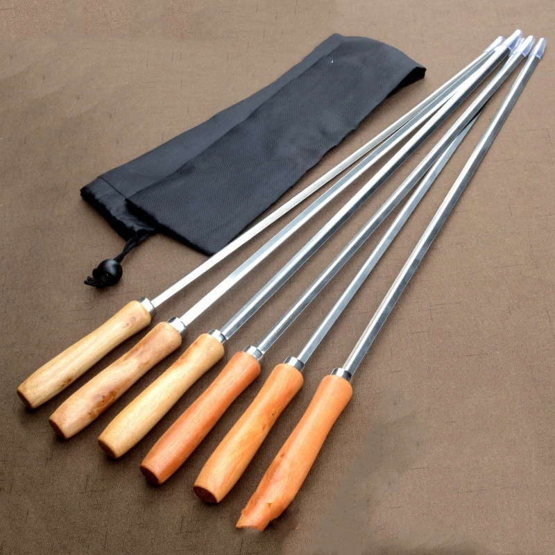 

Barbecue Skewers, Wooden Handles, Large Roasted Lamb Skewers, Steel Skewers, Barbecue Needles, Barbecue Tools