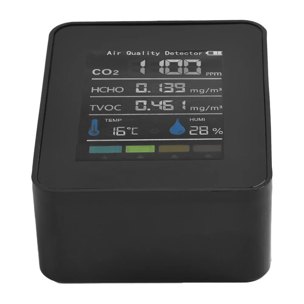 Practical Useful Brand New Air Quality Monitor 1200mAh Battery 5V LED Digital Display Replacement ABS Material