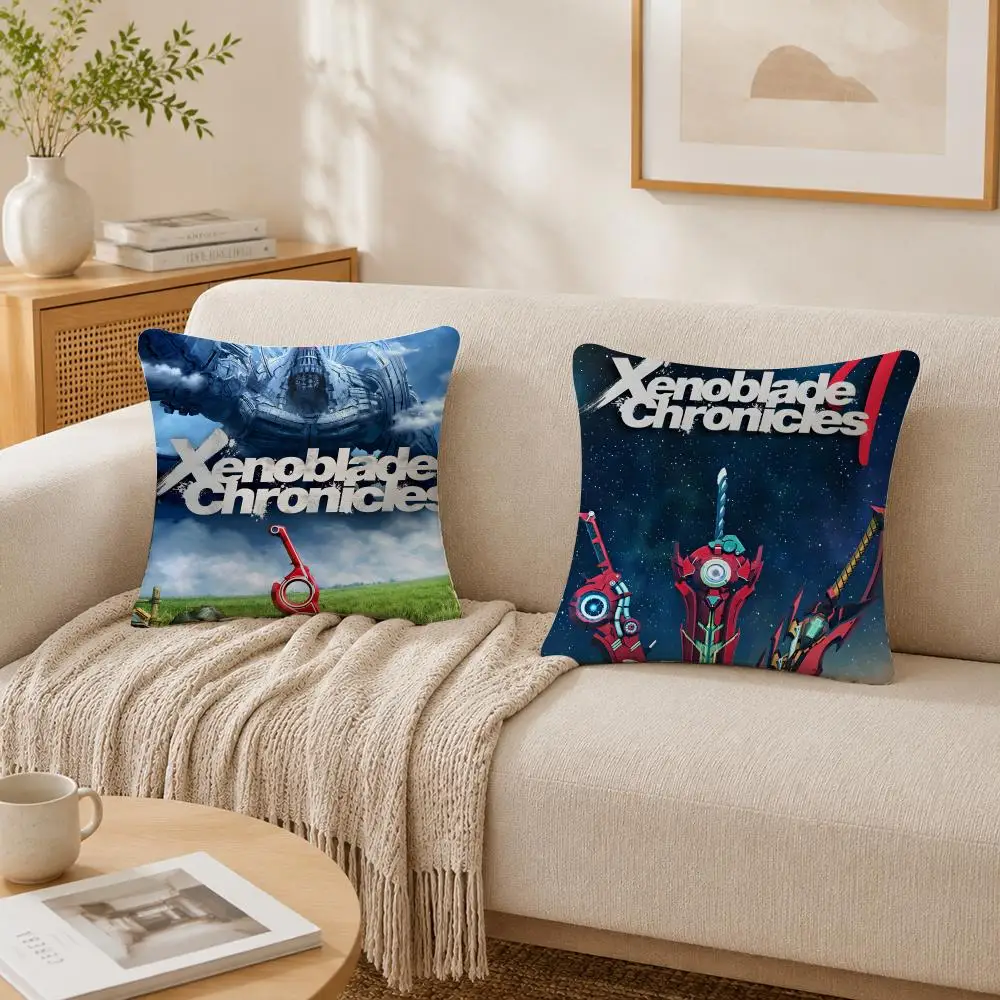 Game X-Xenoblade Chronicles Cushion Cover Plush Decorative Pillow Case With Hidden Zipper Cutecore Room Decor For Home