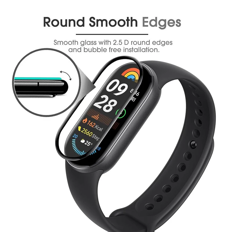 Screen Prtoector for Xiaomi Mi Band 9 8 7 6 5 Protective Films For Miband 9 8 7 6 5 Curved Full Coverage Cover Protection Film