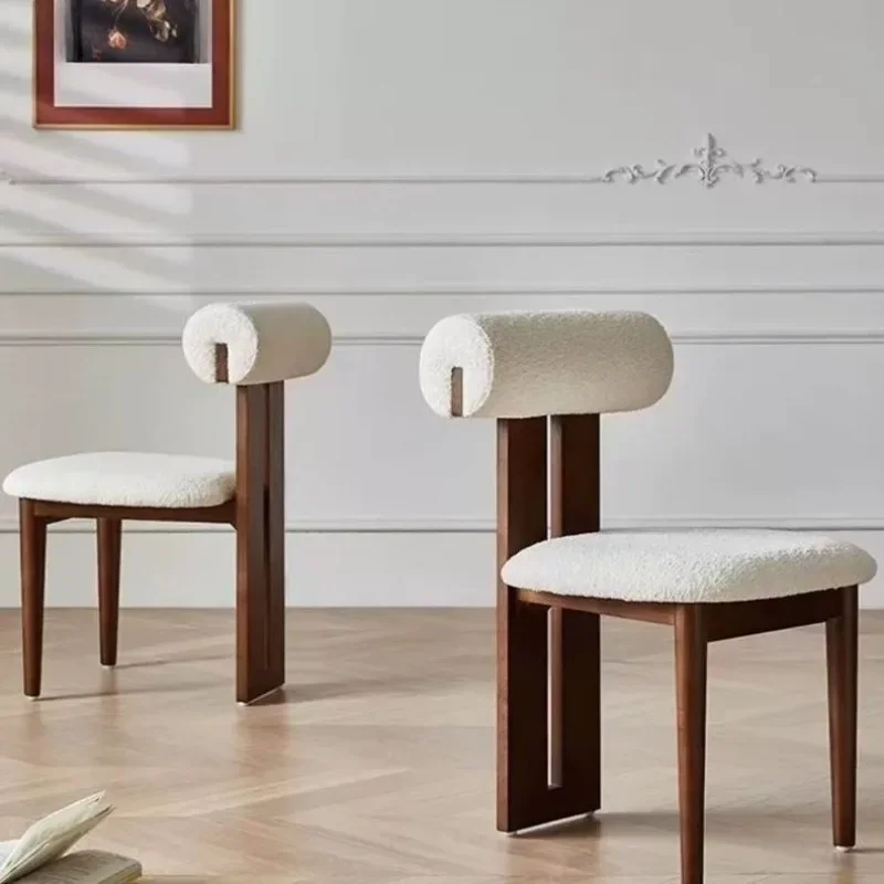 Factory Direct 2026 Nordic Solid Wood Dining Chair Household Soft Bag Dressing Chair Simple Hotel Restaurant Chairs Furniture Ст