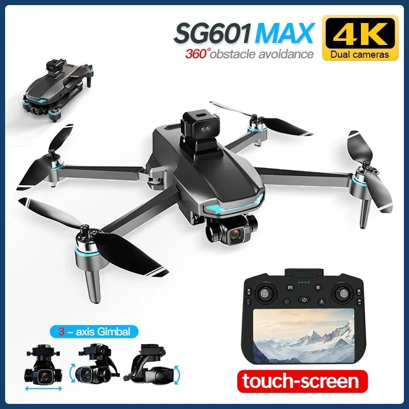SG601 MAX GPS Professional Drone With Obstacle Avoidance4K Camera 3 Axis Gimbal 5G WIFI 6KM Touch Remote  FPV Brushless RC Dron