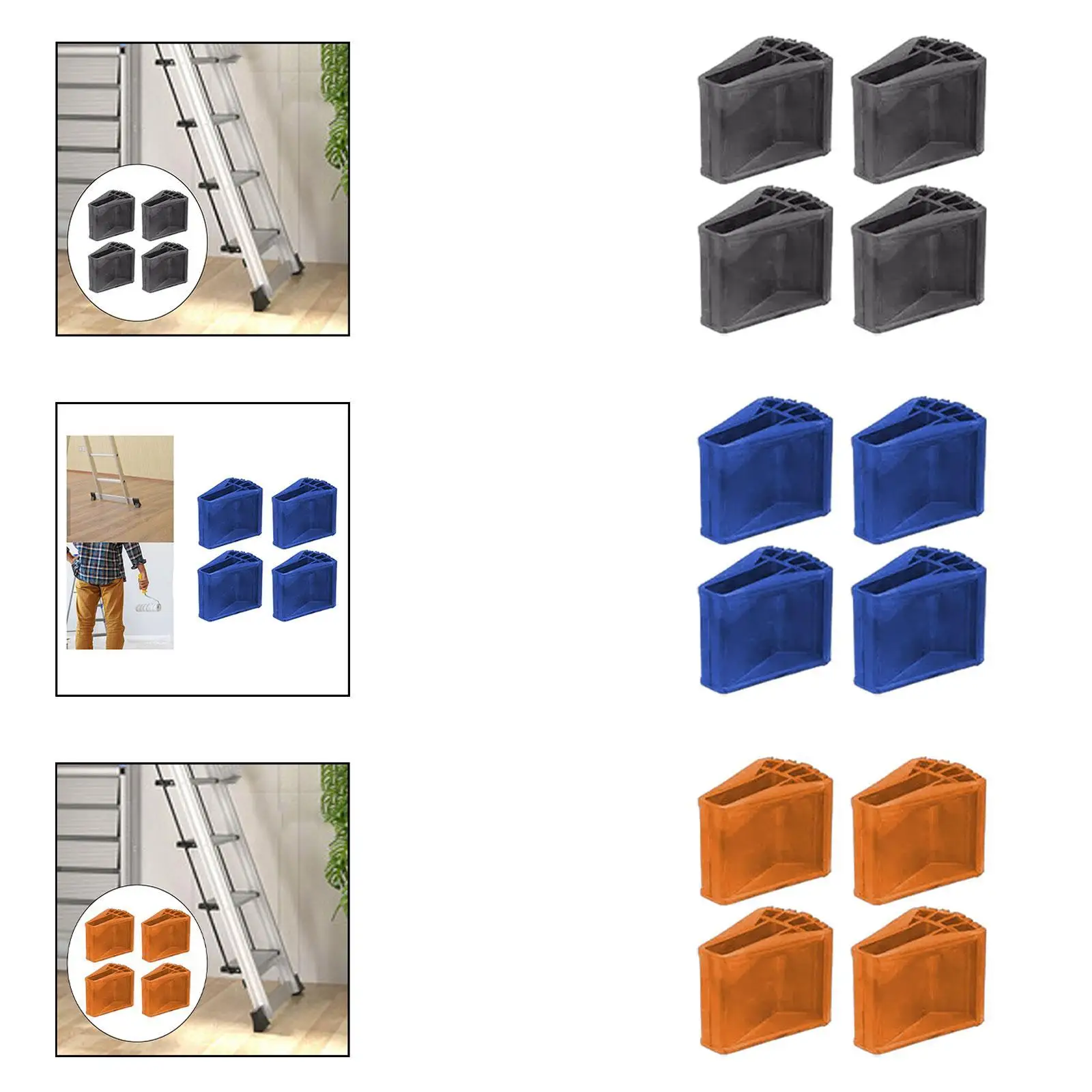 

4Pcs Ladder Non Slip Feet Covers Acccessoires Durability, Protects Your Floor, Rubber Replacement Convenient Ladder Feet Pads